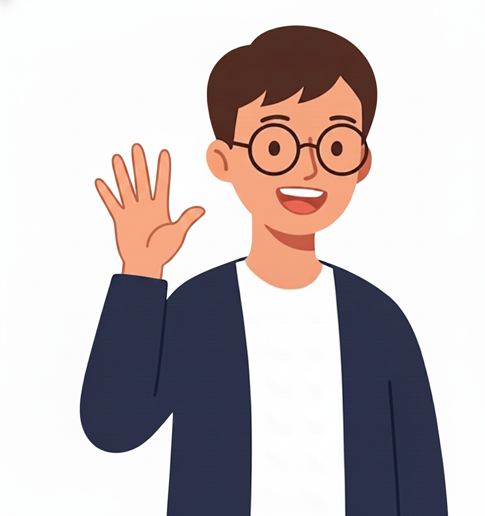 またお会いしましょう、とバイバイするキャラクター