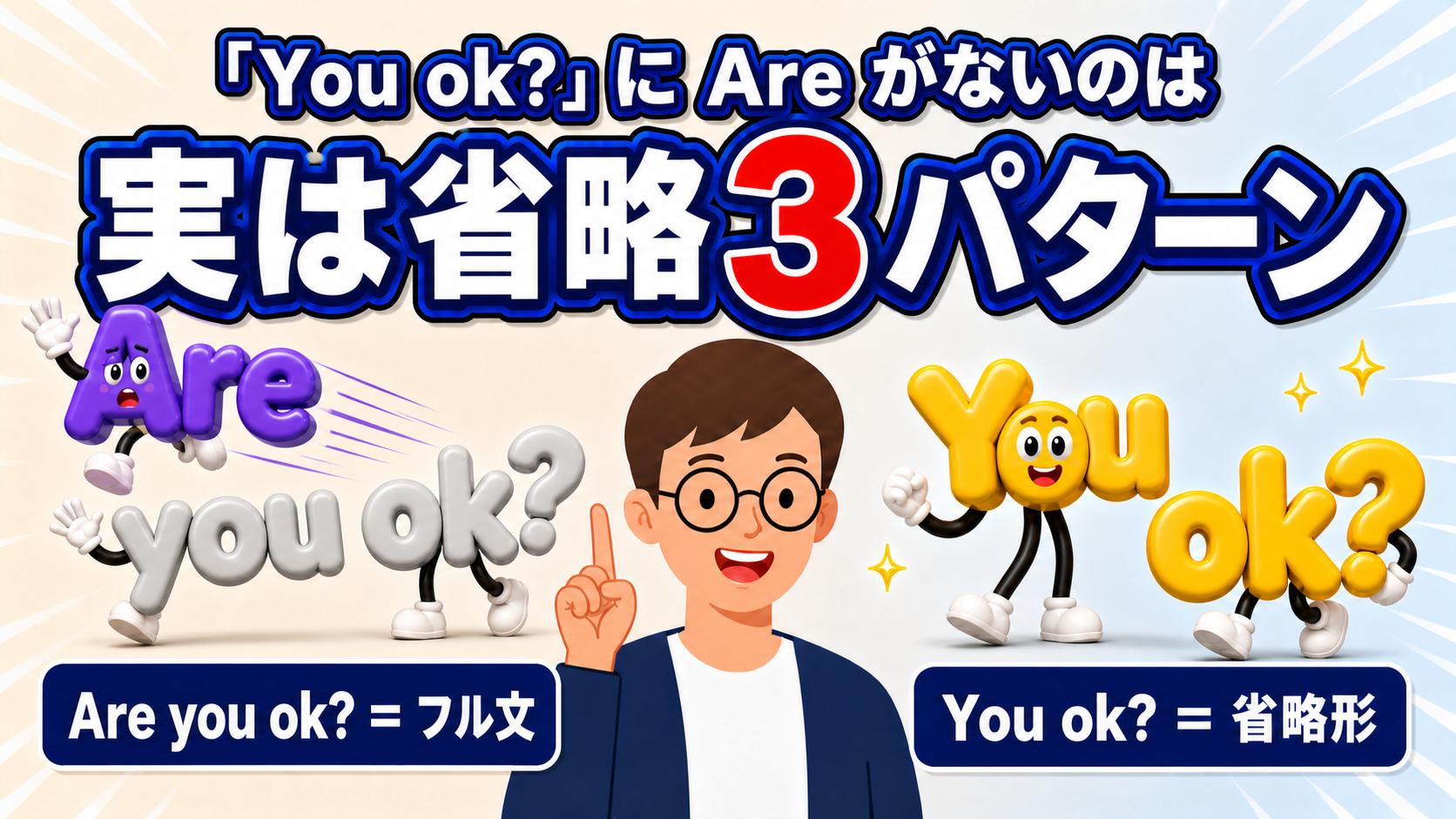 英語の主語・be動詞はなぜ消える？｜カジュアル英語の省略3パターン