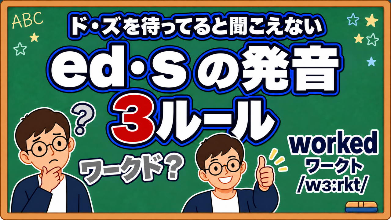 英語の ed・s の発音ルール3つ｜過去形・複数形を短い英文で聞き取る練習